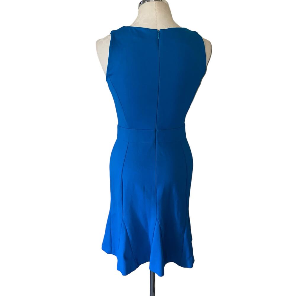 Banana Republic Bright Teal Blue Sleeveless V-Neck A-Line Sheath Dress Size 2P - Picture 3 of 7